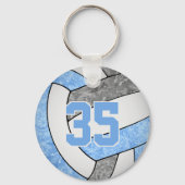 Blaugraue Mädchenvolleyballvereinigung Schlüsselanhänger (Vorderseite)