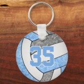 Blaugraue Mädchenvolleyballvereinigung Schlüsselanhänger (Vorderseite)