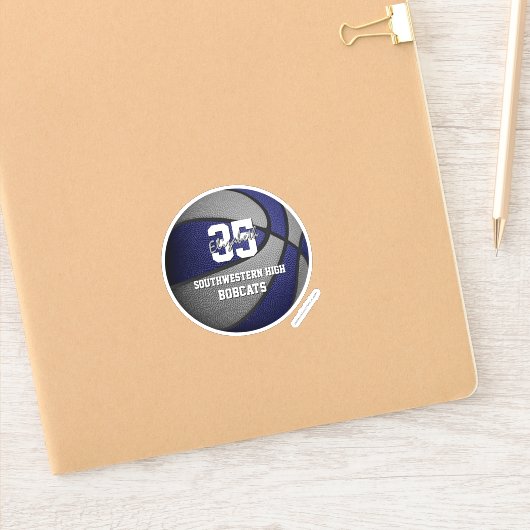 Blaugraue Mannschaft färbt Jungs Basketball Aufkleber (Notizbuch)