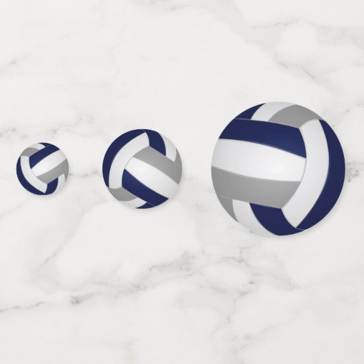 Blaugraue Mannschaft färbt Kindervolleyball-Party Konfetti (Rückseiten)