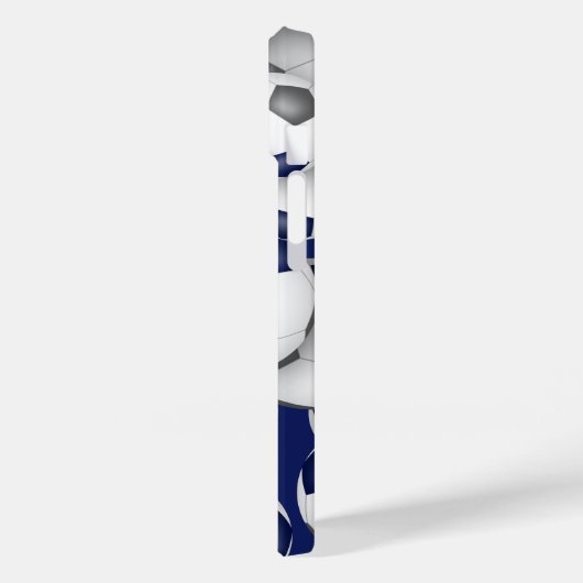 Blaugraue Mannschaft färbt Mädchen Fußbälle Muster Case-Mate iPhone Hülle (Rückseite / Links)