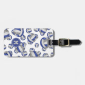 Blaugraue Mannschaft färbt Mädchen Volleyballgesch Gepäckanhänger (Vorderseite horizontal)