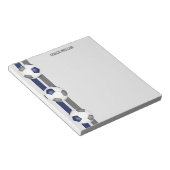 Blaugraue Mannschaftsfarben Fußball-Coach-Custom Notizblock (angewinkelt)