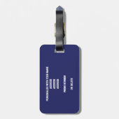 Blaugraue Mannschaftsfarben mit Monogramm Basketba Gepäckanhänger (Rückseite vertikal)