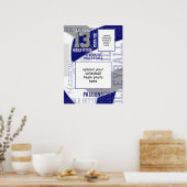 Blaugraue Mannschaftsfarben Volleyball-Foto Poster (Küche)