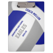 Blaugraue Mannschaftsfarben Volleyballtrainer Klemmbrett (Vorderseite)