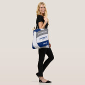 Blaugraue Mannschaftsfarben Volleyballtrainer Tasche (Am Model)