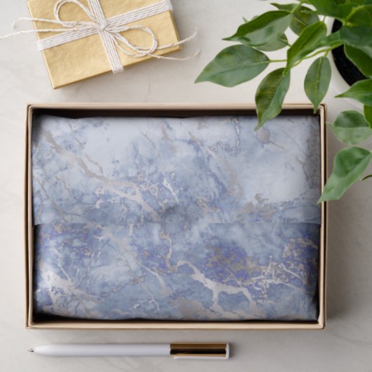 Blaugraue Marmorsteinstruktur Seidenpapier (Geschenk)