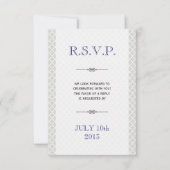 Blaugraue marokkanische Fliesen und Hochzeitsreakt Einladung (Vorderseite)