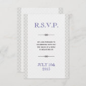 Blaugraue marokkanische Fliesen und Hochzeitsreakt Einladung (Vorne/Hinten)