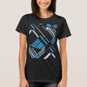 Blaugraue MCM Südwest-inspirierte diagonale Abstra T-Shirt
