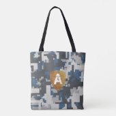 Blaugraue Militärsteine mit Ihrer Monogram Tasche (Rückseite)