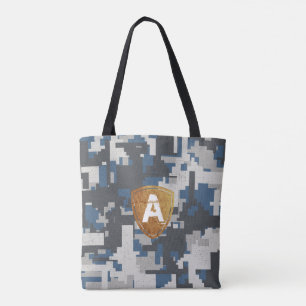 Blaugraue Militärsteine mit Ihrer Monogram Tasche