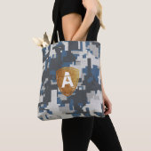 Blaugraue Militärsteine mit Ihrer Monogram Tasche (Von Nahem)