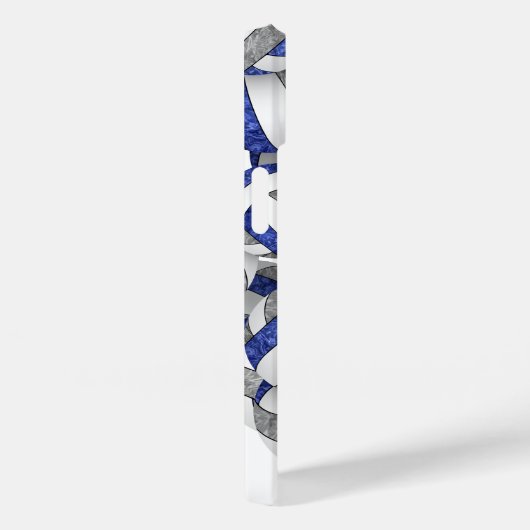 Blaugraue mit Monogramm Girls-Volleyball Case-Mate iPhone Hülle (Rückseite / Rechts)