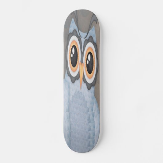 Blaugraue Owl Skateboard (Vorderseite)