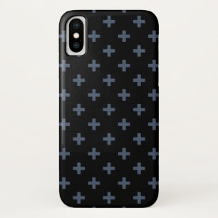Blaugraue Polka-Kreuze auf schwarz Case-Mate iPhone Hülle