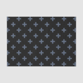 Blaugraue Polka-Kreuze auf schwarz Seidenpapier