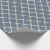 Blaugraue Quarrefolie Geschenkpapier (Ecke)
