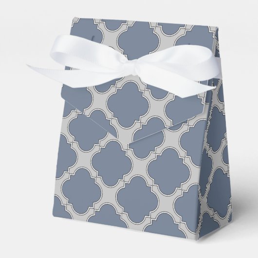 Blaugraue Quarrefolie Geschenkschachtel (Vorderseite)
