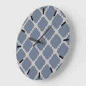 Blaugraue Quarrefolie Große Wanduhr (Winkel)