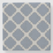 Blaugraue Quarrefolie Steinuntersetzer (Vorderseite)