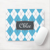 Blaugraue Raute mit Name Mousepad (Mit Mouse)