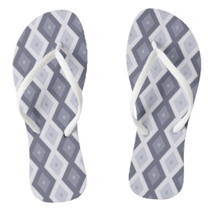 Blaugraue Raute Muster Badesandalen