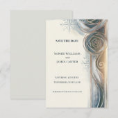 Blaugraue Rose Save The Date Karte (Vorne/Hinten)