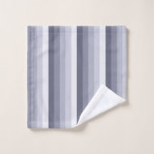 Blaugraue Schattenstreifen Badhandtuch Set (Waschlappen)