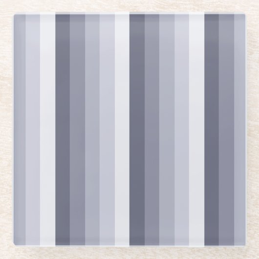 Blaugraue Schattenstreifen Glasuntersetzer (Vorderseite)