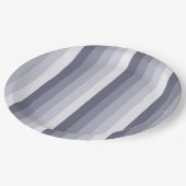 Blaugraue Schattenstreifen Pappteller (Schrägansicht)