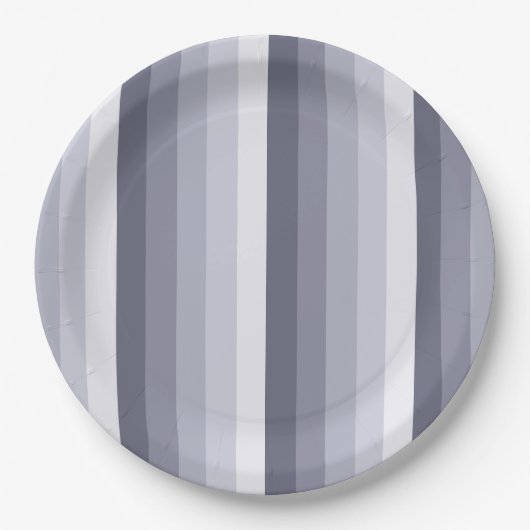 Blaugraue Schattenstreifen Pappteller (Vorderseite)