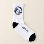 Blaugraue Schulmannschaft Geist Mädchen Volleyball Socken (Rechts - Außen)