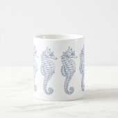 Blaugraue Seepferde Zeichnend Kaffeetasse (Mittel)