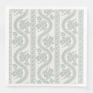Blaugraue serpentinenförmige Blumennapkin, creme Serviette