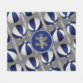 Blaugraue Sportarten I Liebe Basketballtextmuster Fleecedecke (Vorderseite (Horizontal))