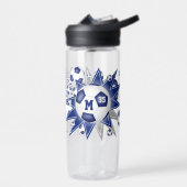 Blaugraue Sportstube Dekoration Fußball Blowout Trinkflasche (Links)