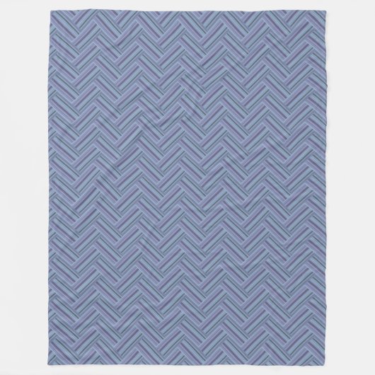 Blaugraue Streifen Fleecedecke (Vorderseite)