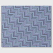 Blaugraue Streifen Geschenkpapier (Flach)