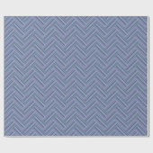 Blaugraue Streifen Geschenkpapier (Flach)