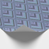 Blaugraue Streifen Geschenkpapier (Ecke)