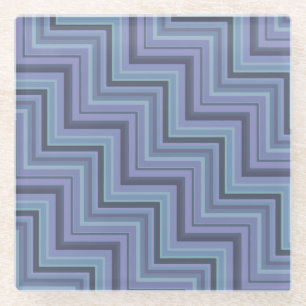 Blaugraue Streifen Glasuntersetzer