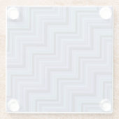 Blaugraue Streifen Glasuntersetzer (Rückseite)