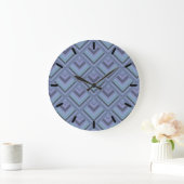 Blaugraue Streifen Große Wanduhr (Zuhause)