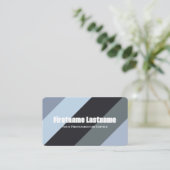 Blaugraue Streifen harmonische Farbpalette QR-Code Visitenkarte (Stehend Vorderseite)