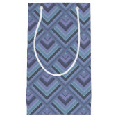 Blaugraue Streifen Kleine Geschenktüte (Vorderseite)