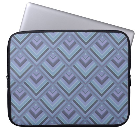 Blaugraue Streifen Laptopschutzhülle (Vorderseite)
