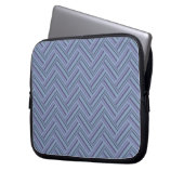 Blaugraue Streifen Laptopschutzhülle (Vorderseite Links)