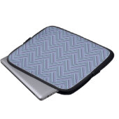 Blaugraue Streifen Laptopschutzhülle (Vorne Knopf)